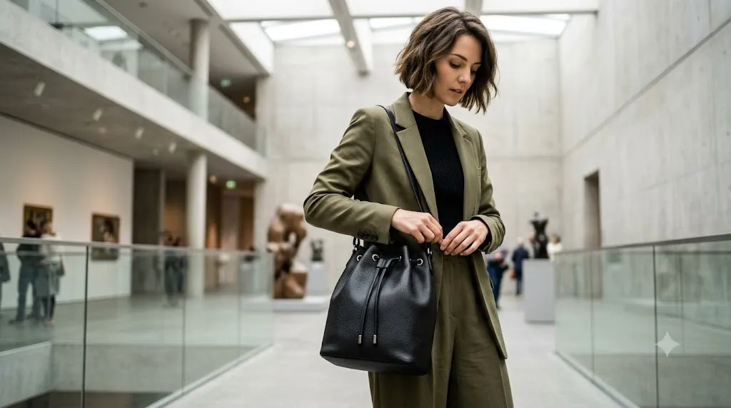 Bolsa Saco com Cordão couro