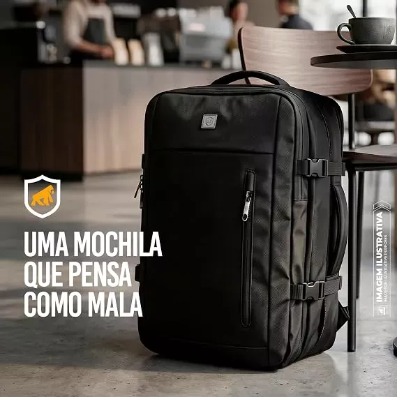 Gshield Mochila Mala de Mao Survivor Expansivel para Viagem 38L com Compartimento Acolchoado para Notebook ate 17 Resistente a Agua